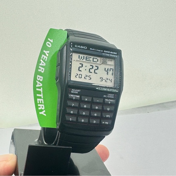 Casio Men Calculator Watch
Rubber Plastic 
Black 
Data bank - Picture 4 of 13